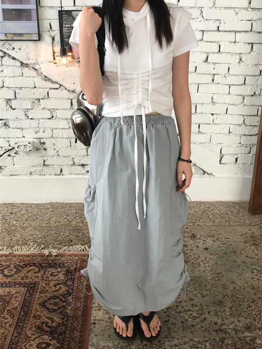 String Cargo Long Skirt