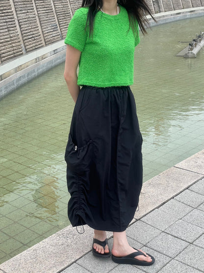 String Cargo Long Skirt