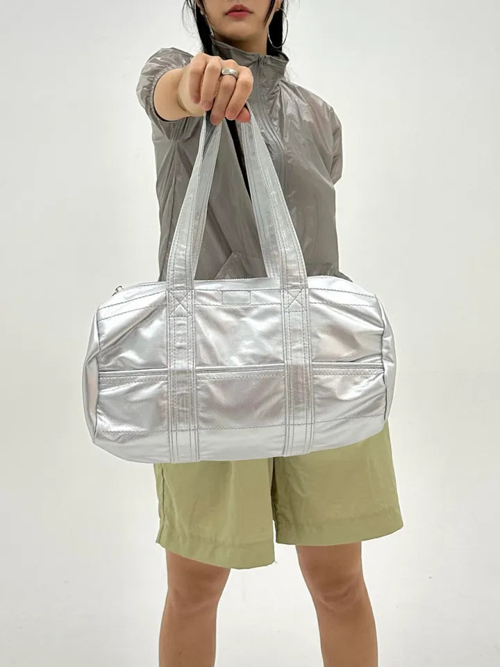 Glossy Nylon Boston Bag
