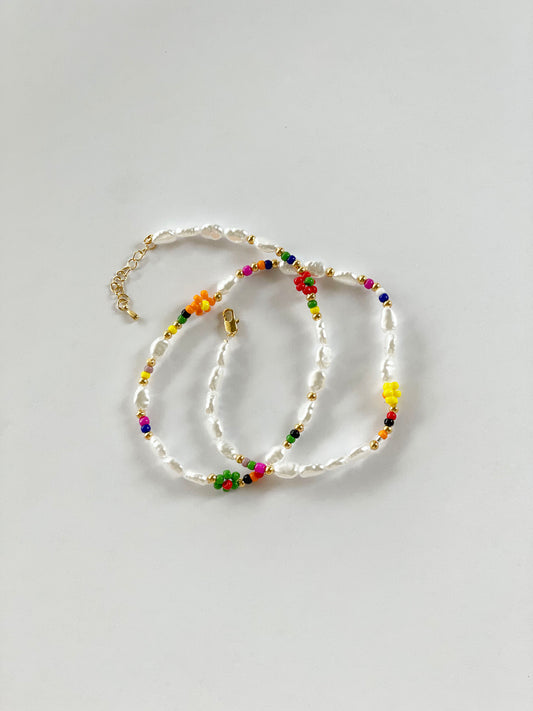 Pearl Beaded Necklace (Colourful)